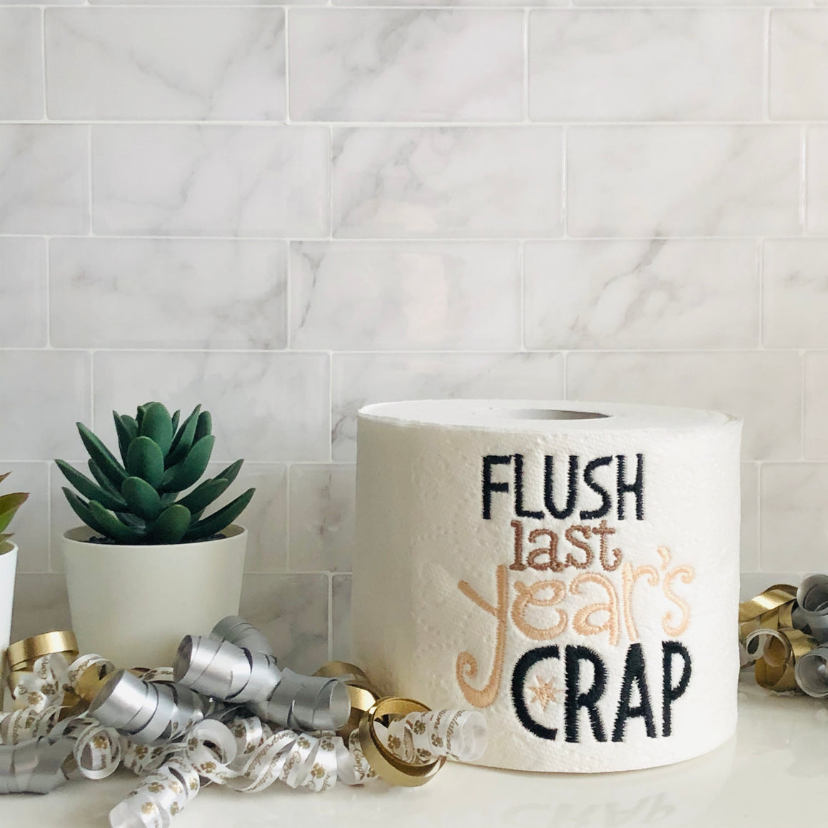 "Flush Last Year's Crap" Gag Gift Novelty Toilet Paper