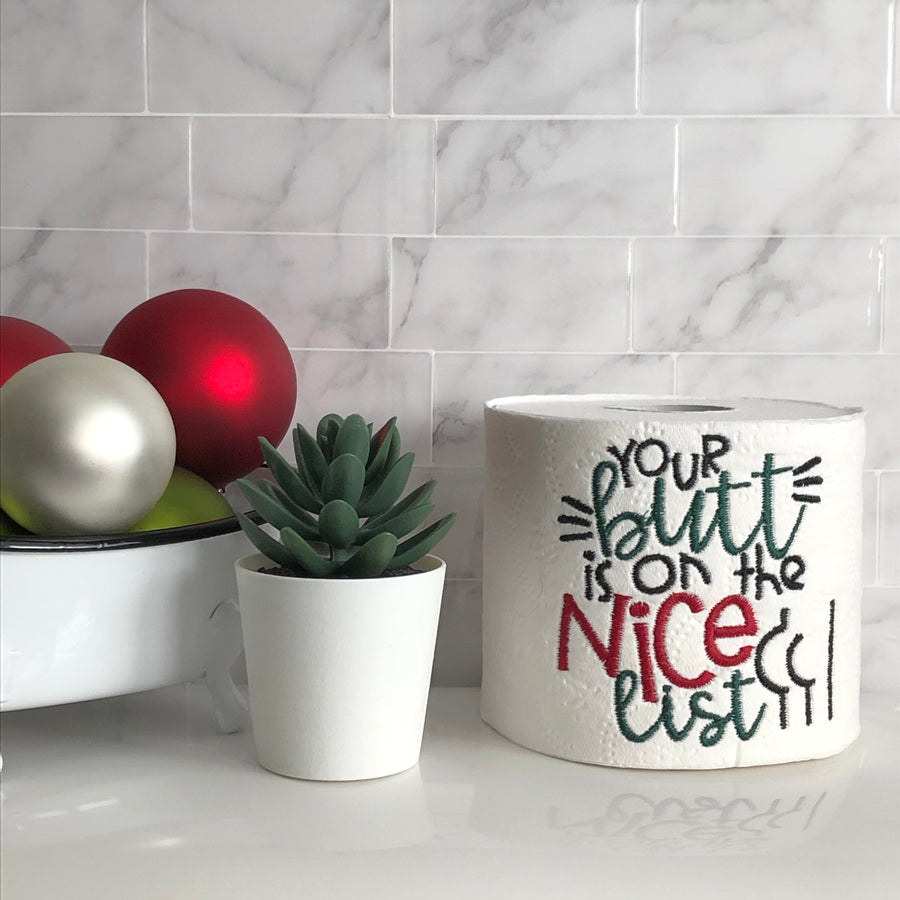 "Your Butt is on the Nice List" Gag Toilet Paper
