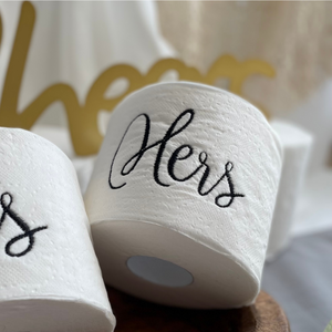 "His & Hers" Funny Toilet Paper Shower Gift