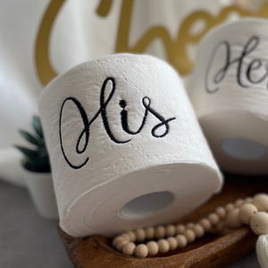 "His & Hers" Funny Toilet Paper Shower Gift
